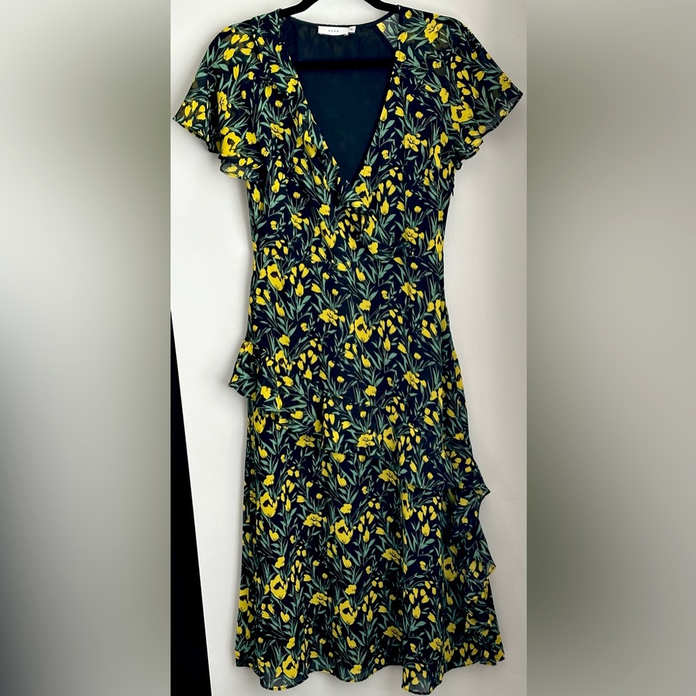Lush Brand Floral Print Ruffle Dress